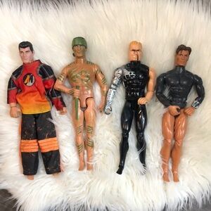 Vintage 1990’s Hasbro max steel Mattel Action Man 12" Action Figures bundle
